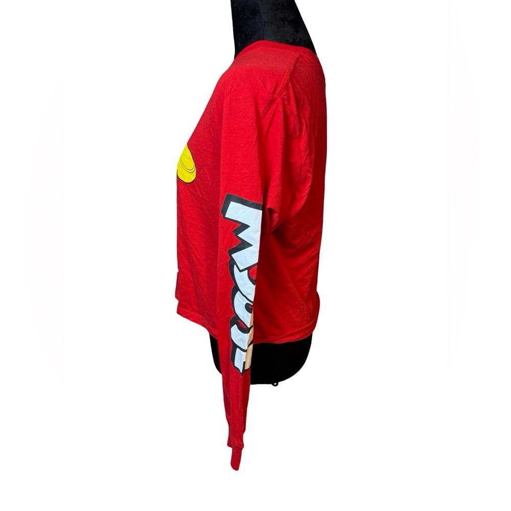 Disney Mickey Mouse Red Long Sleeve Crop Top – Women’s Medium - Picture 3 of 4
